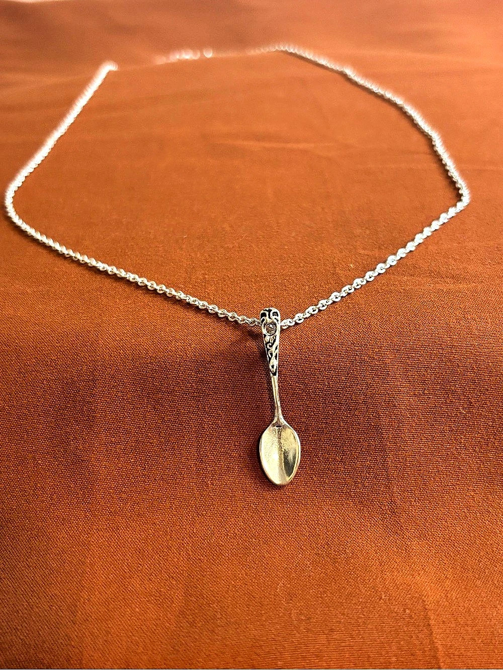 Silver Spoon Pendant Necklace